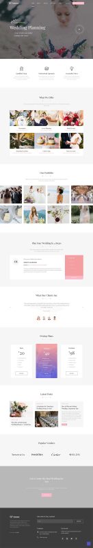 粉色简约的婚庆婚礼策划网站模板html-源码分享网