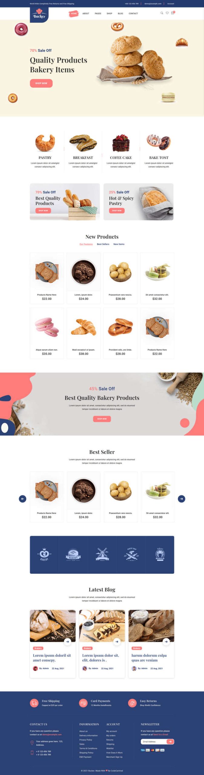 甜品面包店铺HTML电商模板-源码分享网