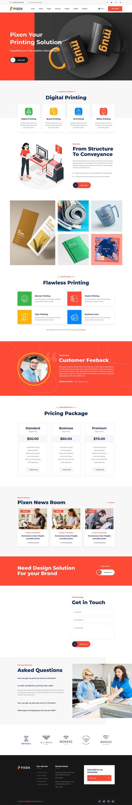 平面广告印刷设计公司HTML5模板-源码分享网