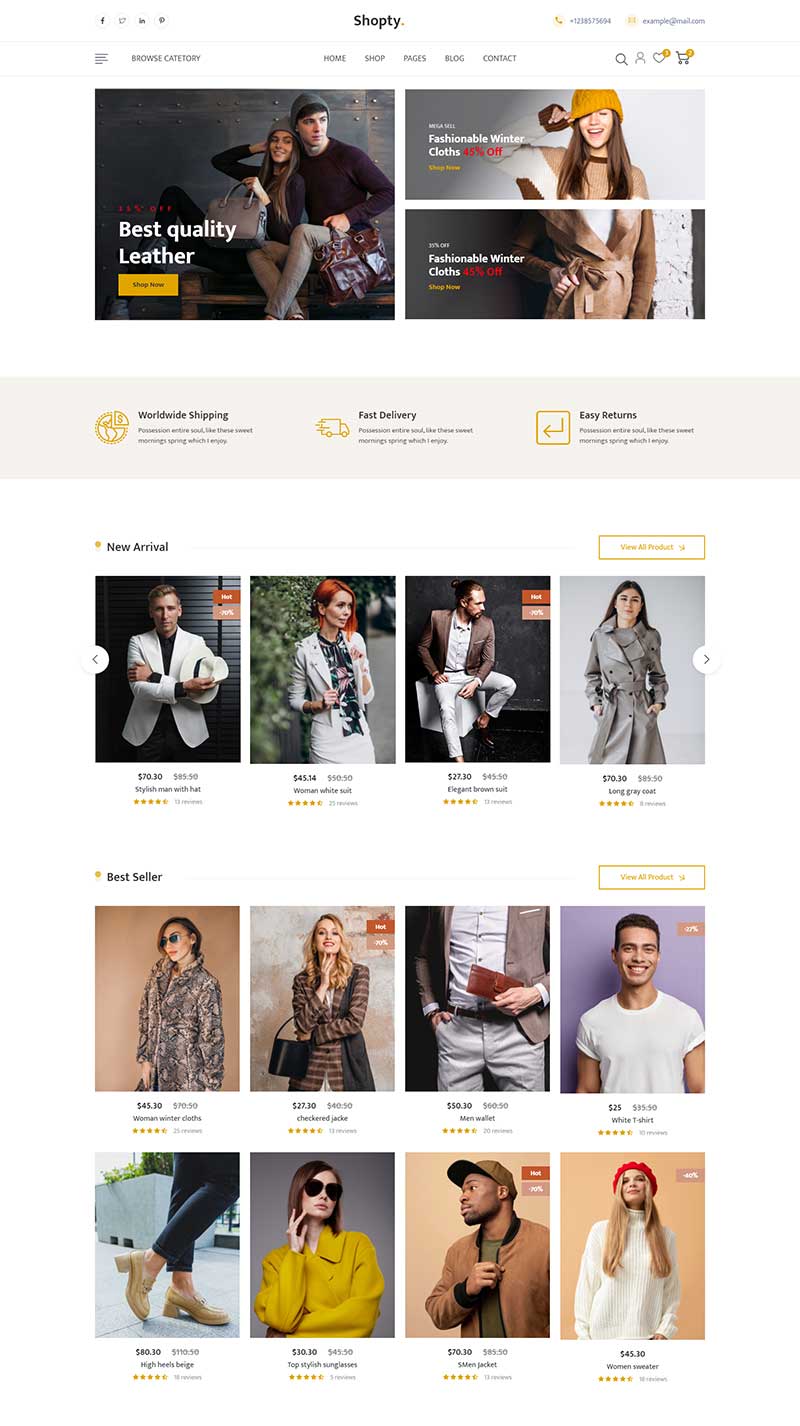 服装服饰商城网站前端静态html模板-源码分享网