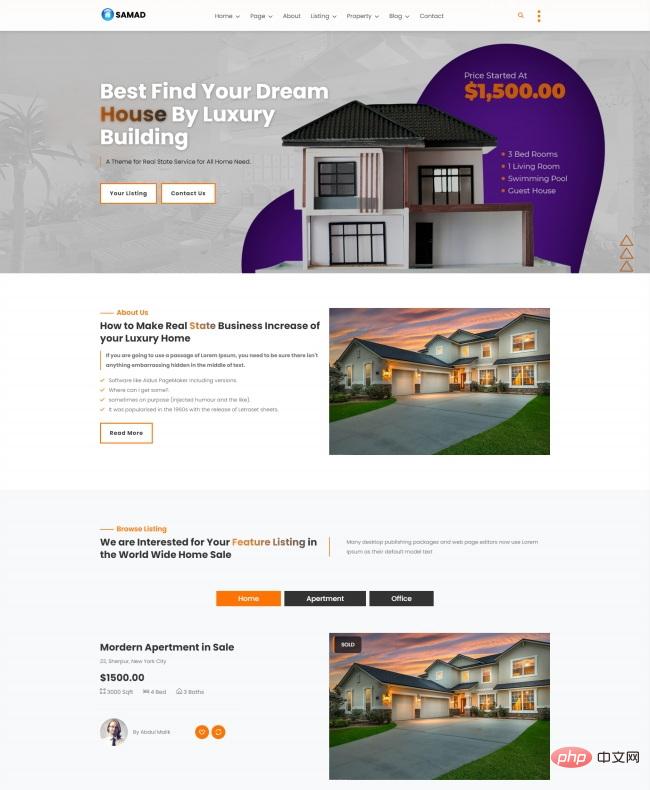 HTML5豪华别墅交易服务网站模板-源码分享网