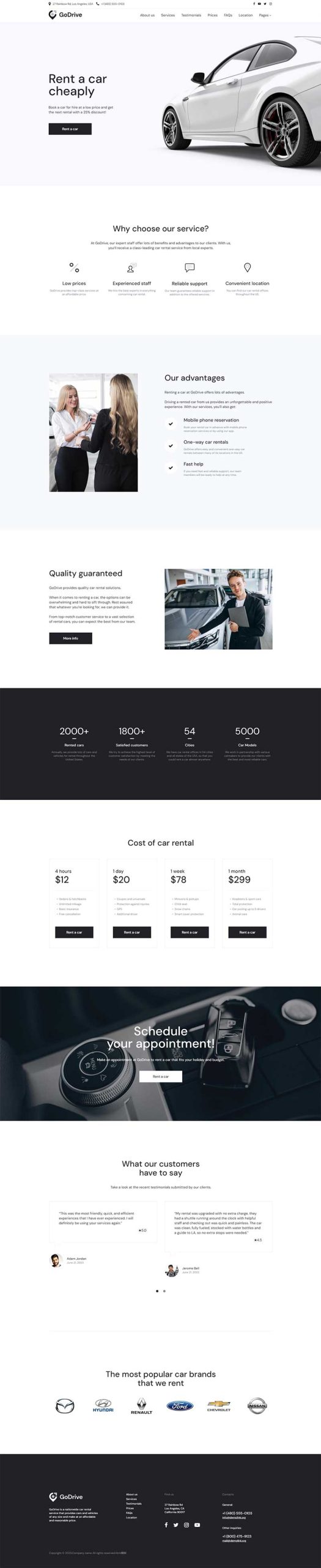 租车服务机构响应式前端网站模板-源码分享网