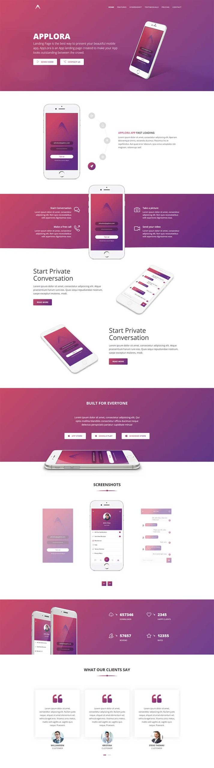紫色手机APP软件单页前端静态html网站模板-源码分享网
