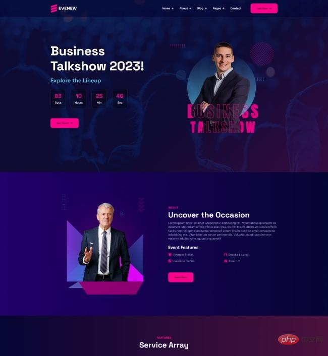 商业脱口秀活动宣传网站模板-源码分享网