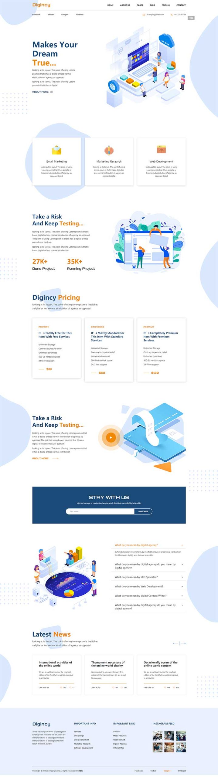 响应式企业营销服务公司网站模板-源码分享网