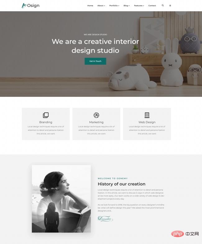 极简风设计工作室宣传网站模板