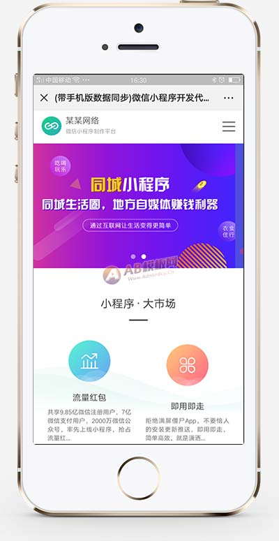 (PC+WAP)微信小程序开发代理展示销售织梦网站模板-源码分享网