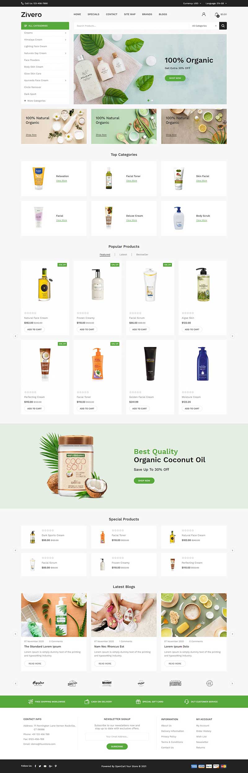 小清新设计html沐浴露洗护用品商城网页模板-源码分享网