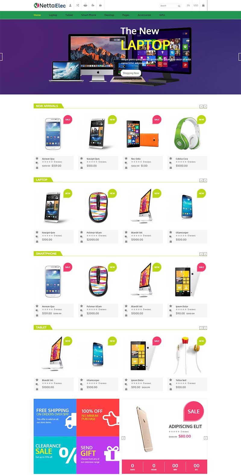 电脑手机电子配件电子商城网站模板-源码分享网