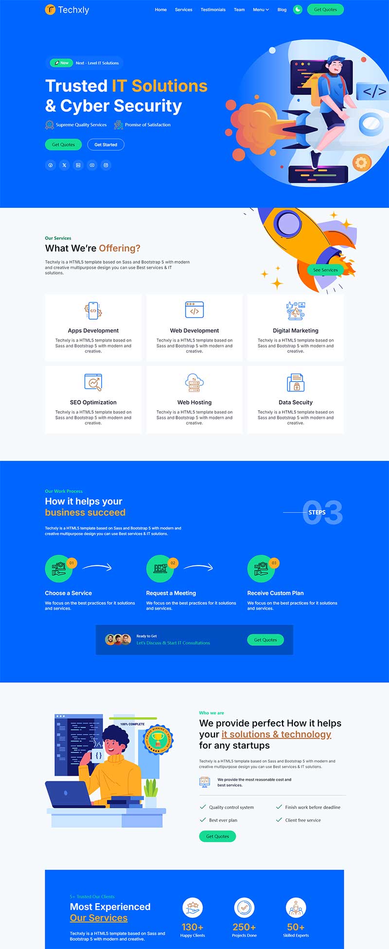 IT网络安全技术服务静态html网页模板-源码分享网
