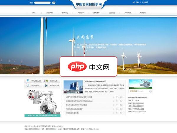 自控泵阀企业网站源码-源码分享网