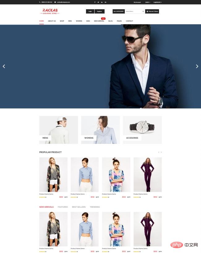 响应式时尚鞋服折扣商城网站模板-源码分享网