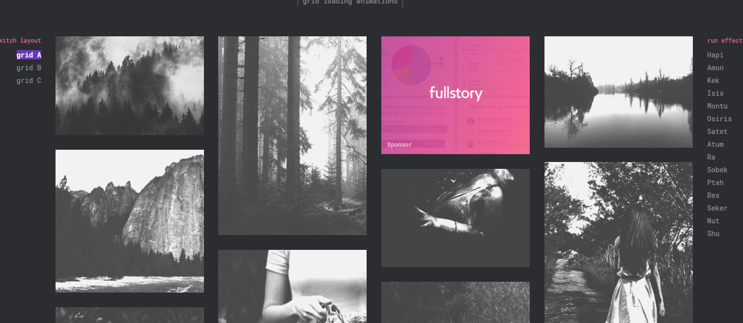 html5网格图片瀑布流布局加载15种动画特效模板-源码分享网