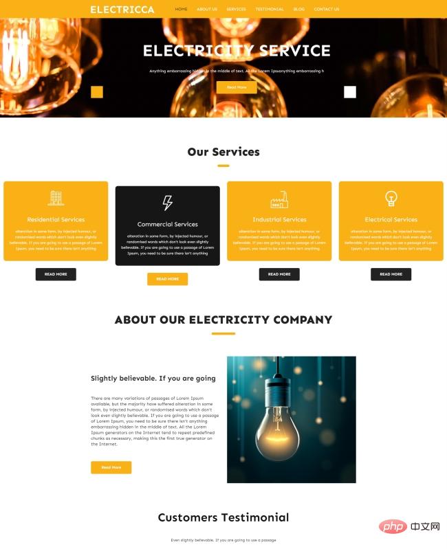 响应式电力服务公司网站模板-源码分享网