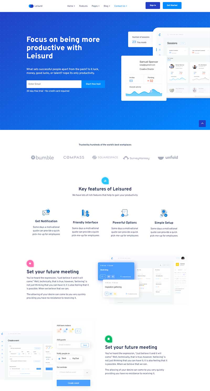 蓝色APP宣传引导页html网站模板-源码分享网