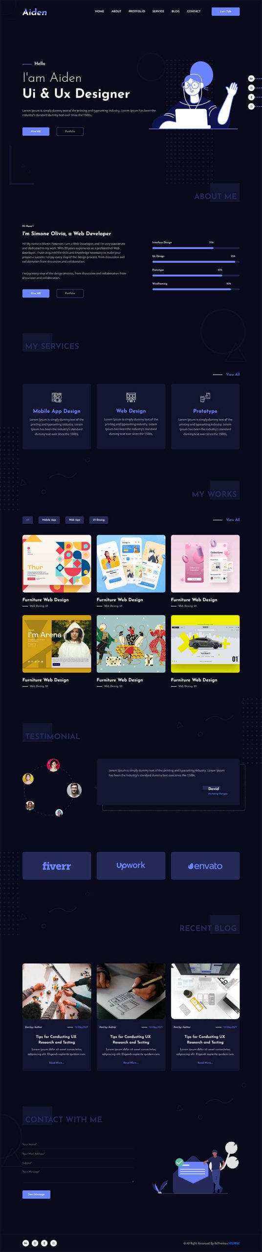 创意的个人作品主题html模板-源码分享网