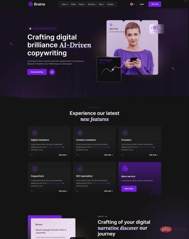 数字营销人工智能服务公司网站模板-源码分享网