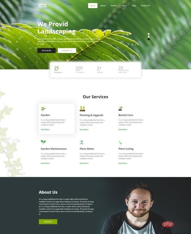 HTML5景观美化服务网站模板