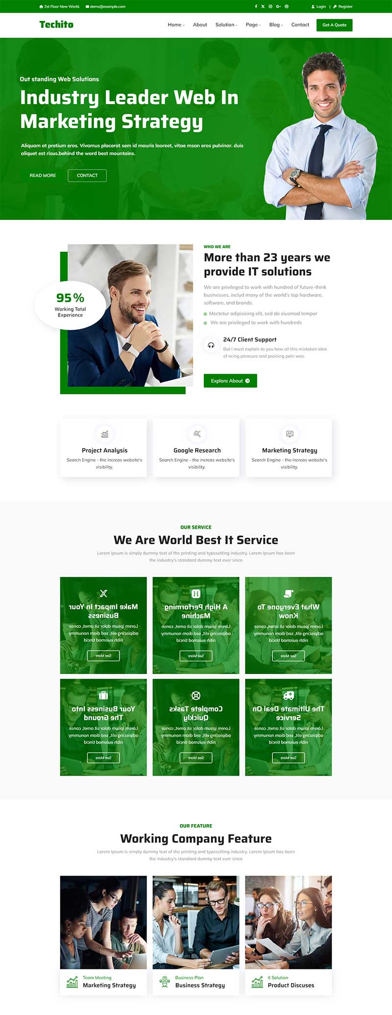 绿色风格网站制作公司英文网页模板-源码分享网