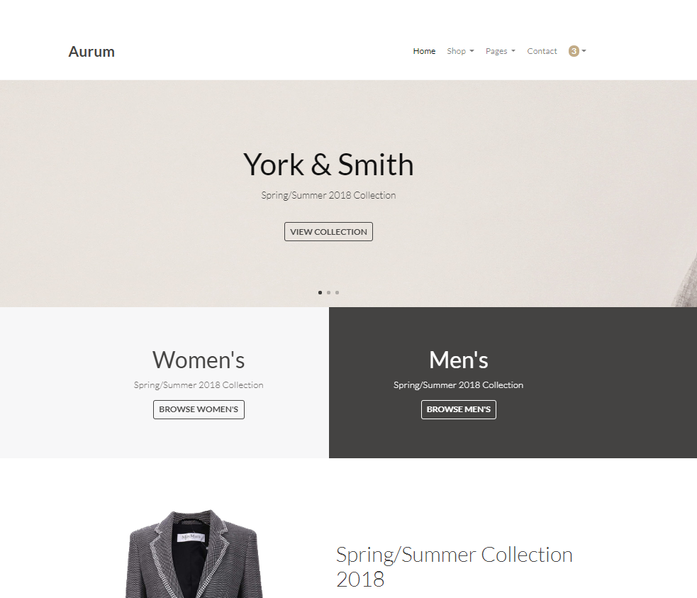 扁平化女装shop商城模板-源码分享网