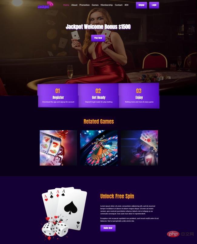 在线桌牌游戏娱乐公司HTML5模板