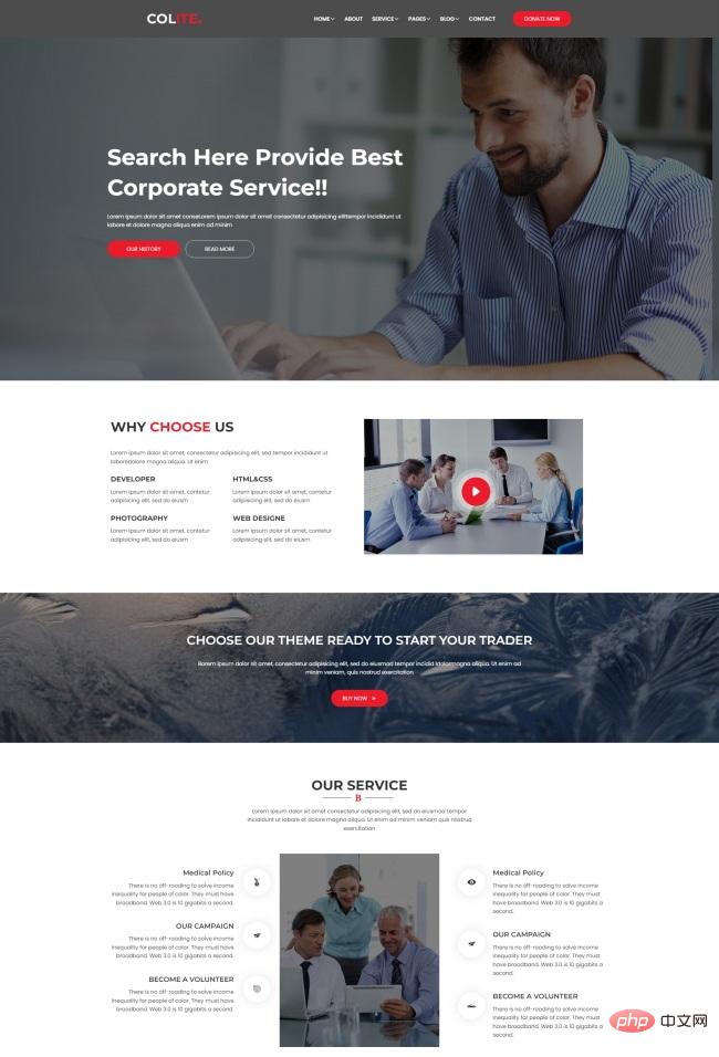 响应式企业服务公司HTML5宣传模板-源码分享网