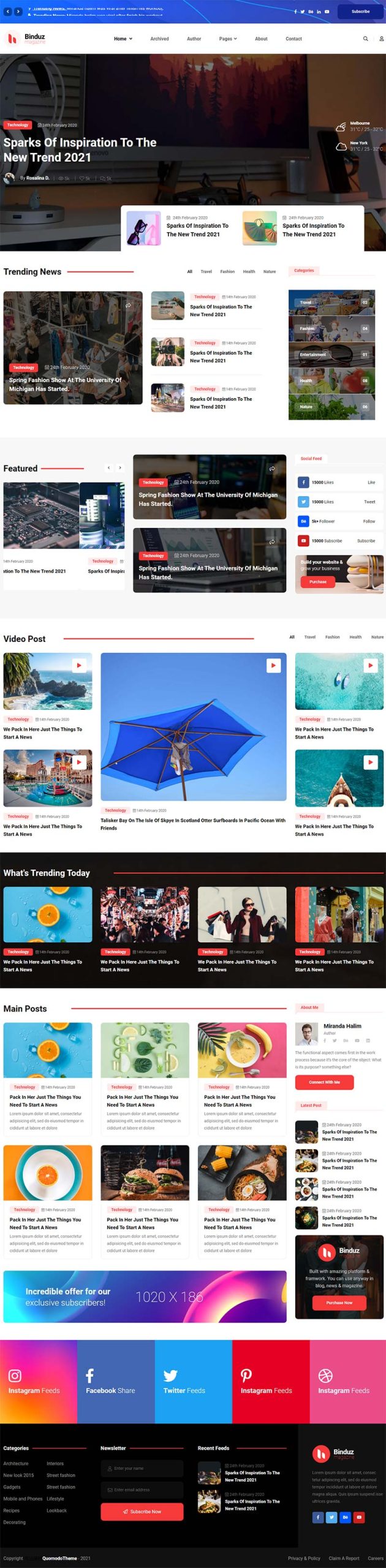 多用途的行业资讯博客网页模板-源码分享网