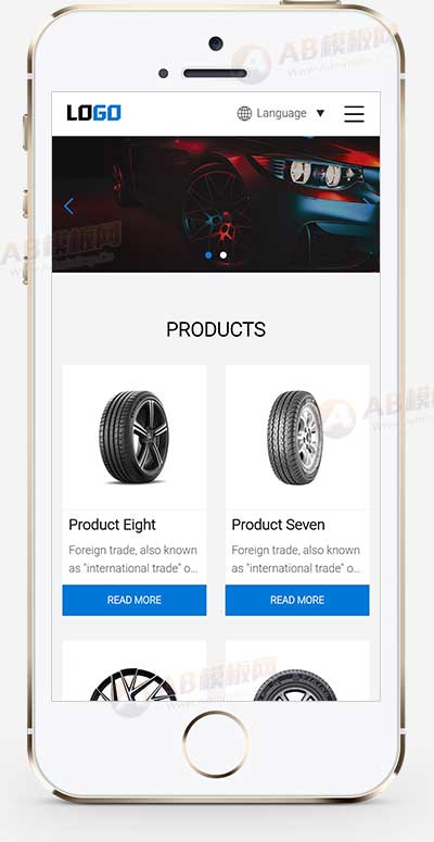 (自适应手机端)汽配汽车轮胎外贸网站模板 带自动翻译功能