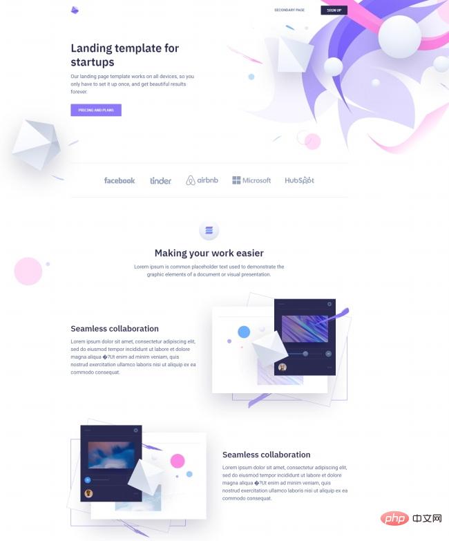 中小型互联网创业公司宣传推广网站模板