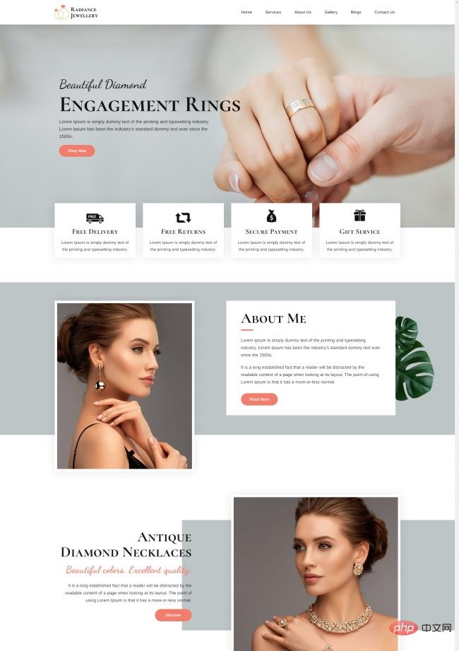 婚礼珠宝饰品在线网站模板-源码分享网