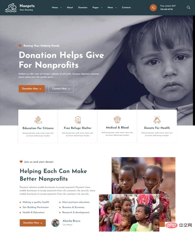 HTML5非盈利组织宣传网站模板