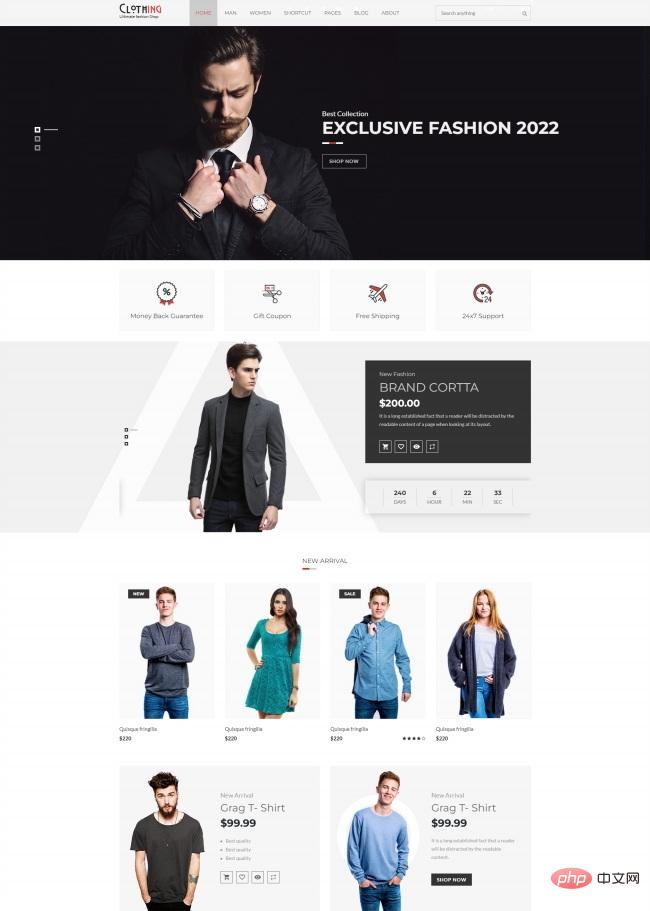 HTML5在线服装超市网站模板