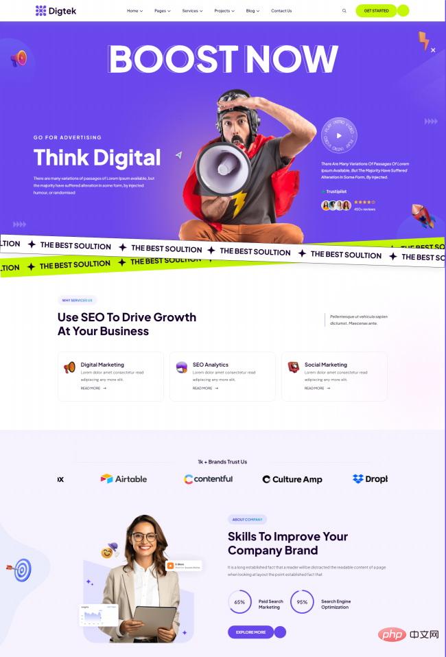 HTML5数字化服务机构宣传网站模板-源码分享网