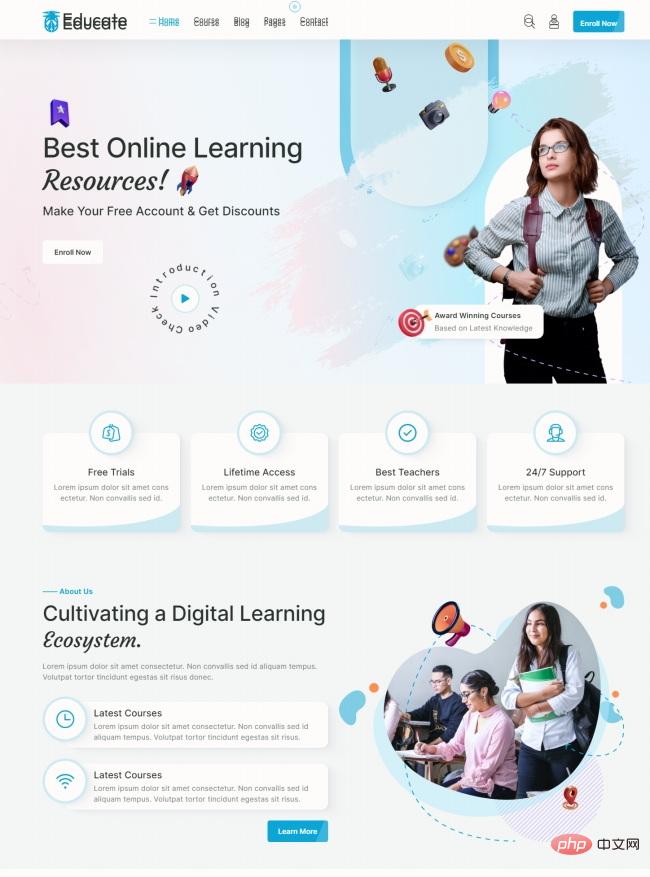 响应式在线学习资源网站模板