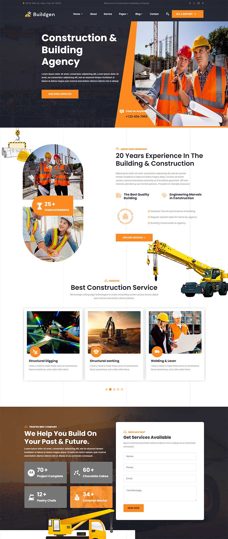 HTML5现代建筑施工服务公司静态网站模板-源码分享网