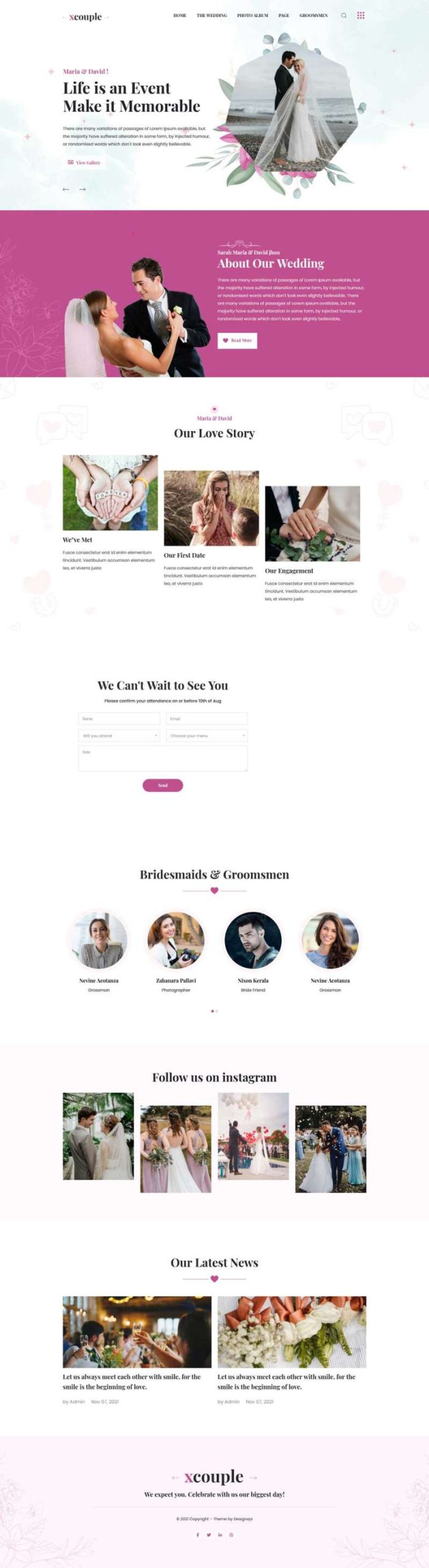 婚礼图片相册展示HTML模板-源码分享网