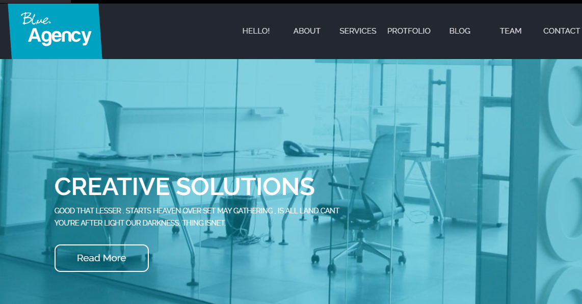 蓝色适配移动端企业模版