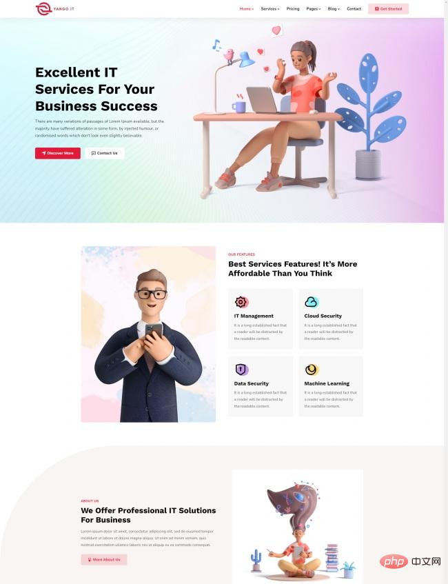 IT服务公司宣传网站模板-源码分享网