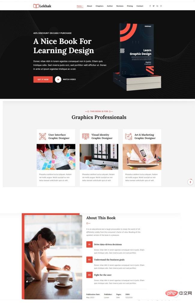 优秀设计书籍推荐宣传网页模板-源码分享网