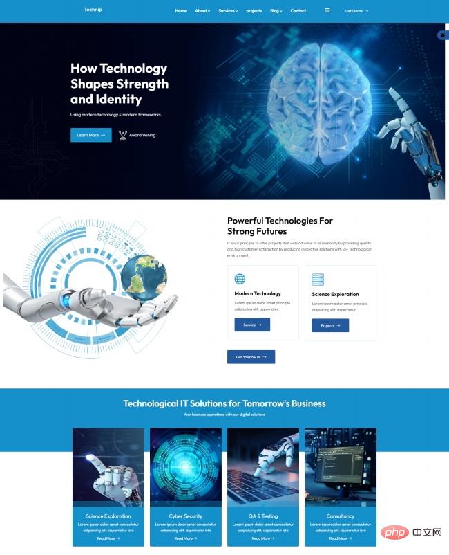 IT技术解决服务商宣传网站模板-源码分享网
