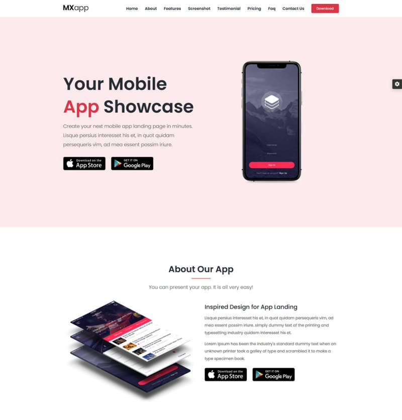 手机app功能介绍下载页模板-源码分享网