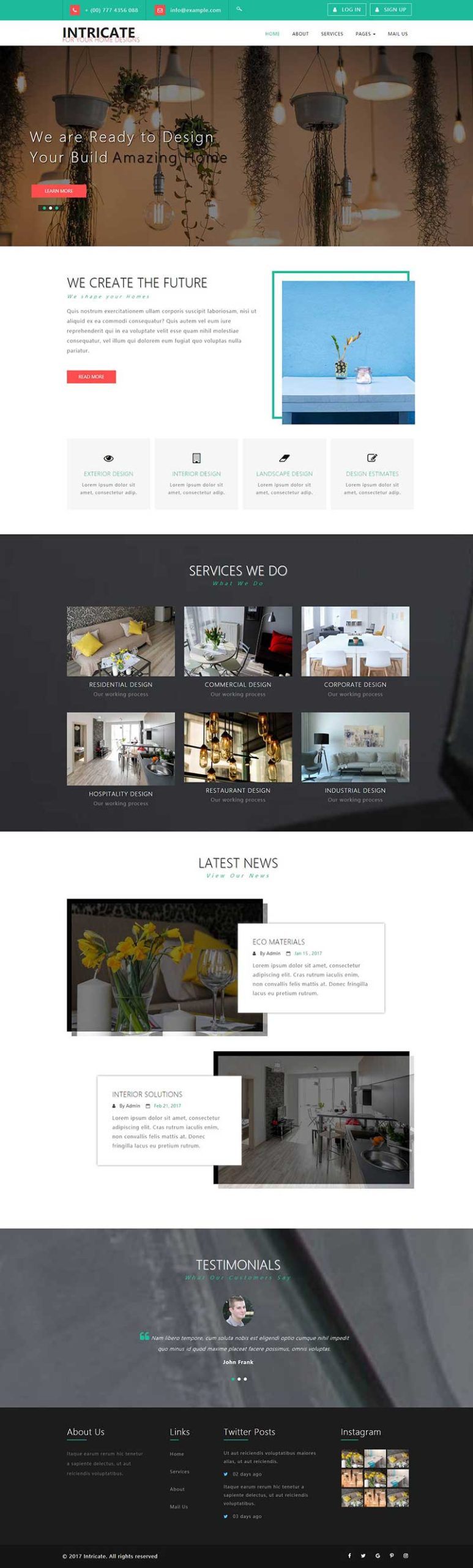 简洁干净的装修设计公司网站html模板-源码分享网