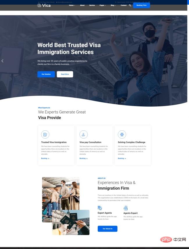 签证移民服务公司宣传网站模板-源码分享网