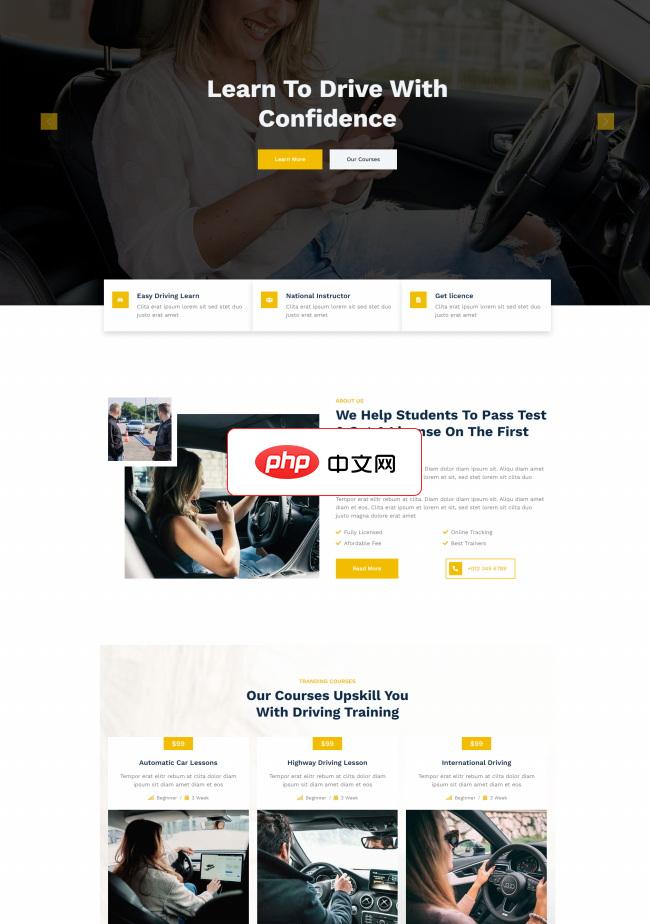 DM建站系统驾校培训机构HTML5网站模板1.62