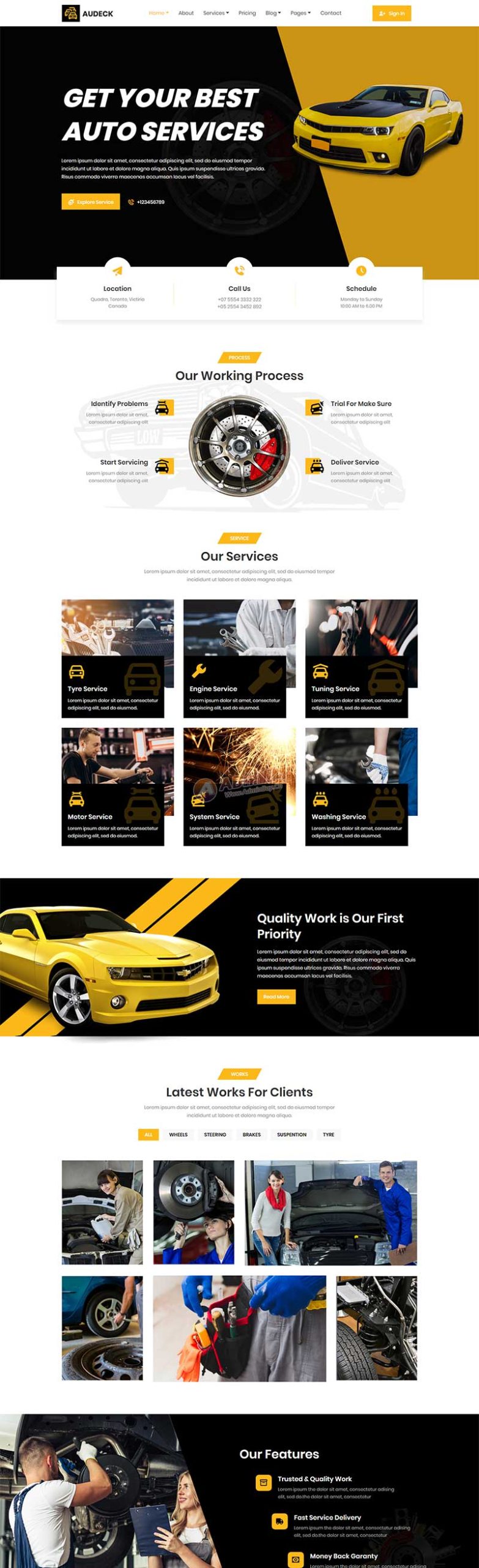 英文汽车改装维修公司官网html模板-源码分享网