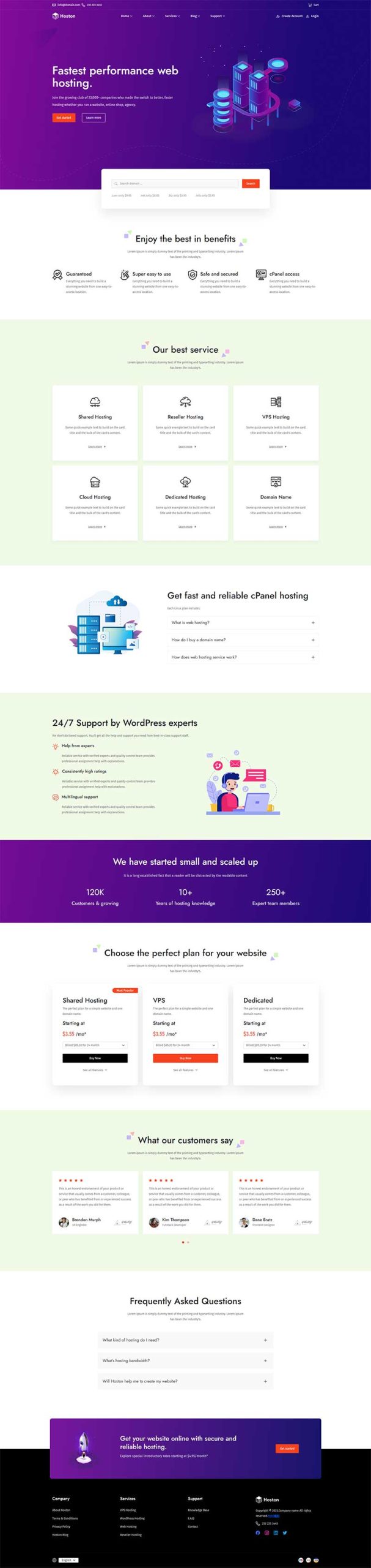 互联网虚拟主机IDC服务公司前端网站模板-源码分享网