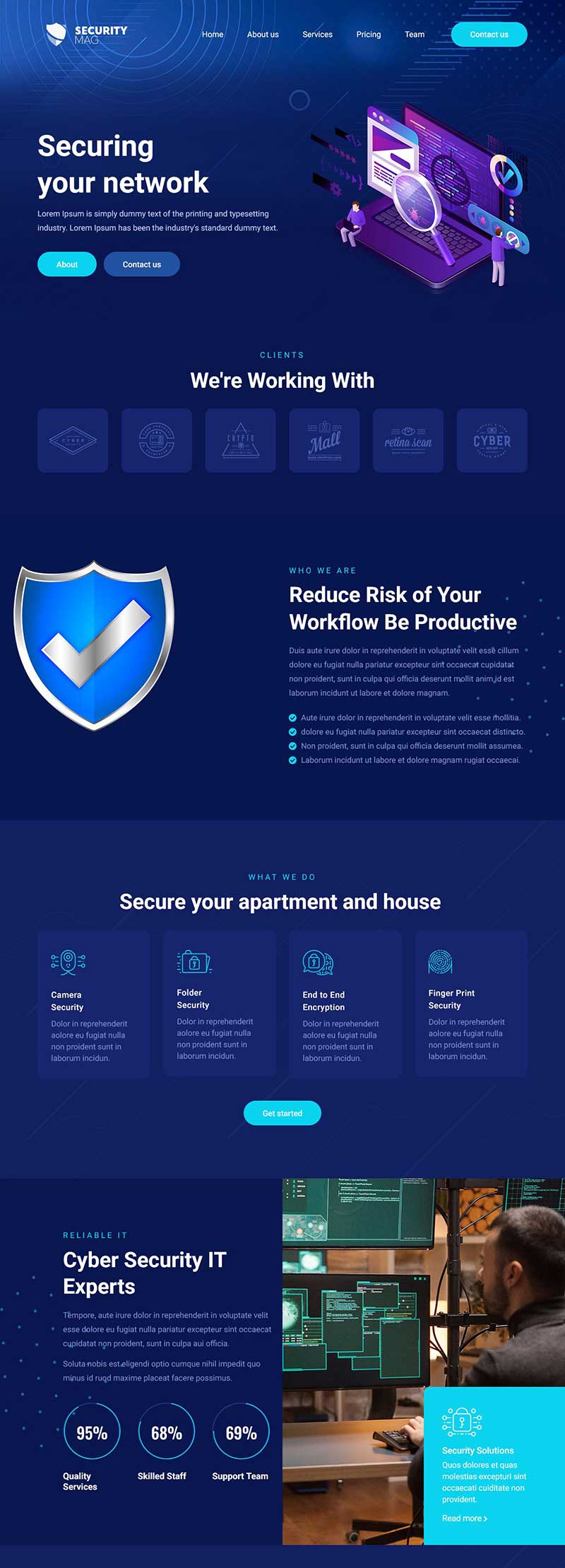 深蓝网络安全IT专家服务前端静态html网站模板-源码分享网