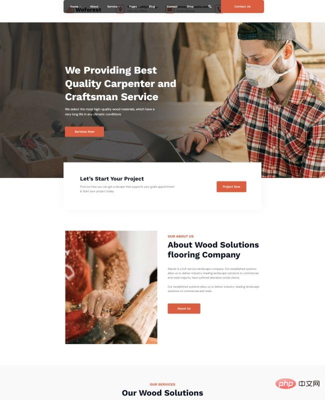 纯手工木制品木材公司宣传网站模板-源码分享网