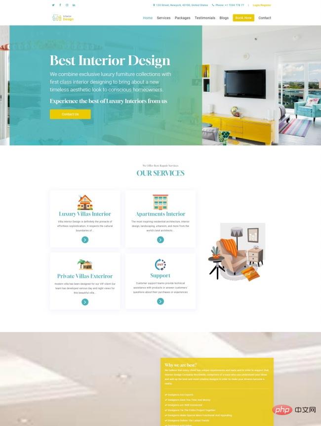 优质室内装修设计服务公司网站模板-源码分享网