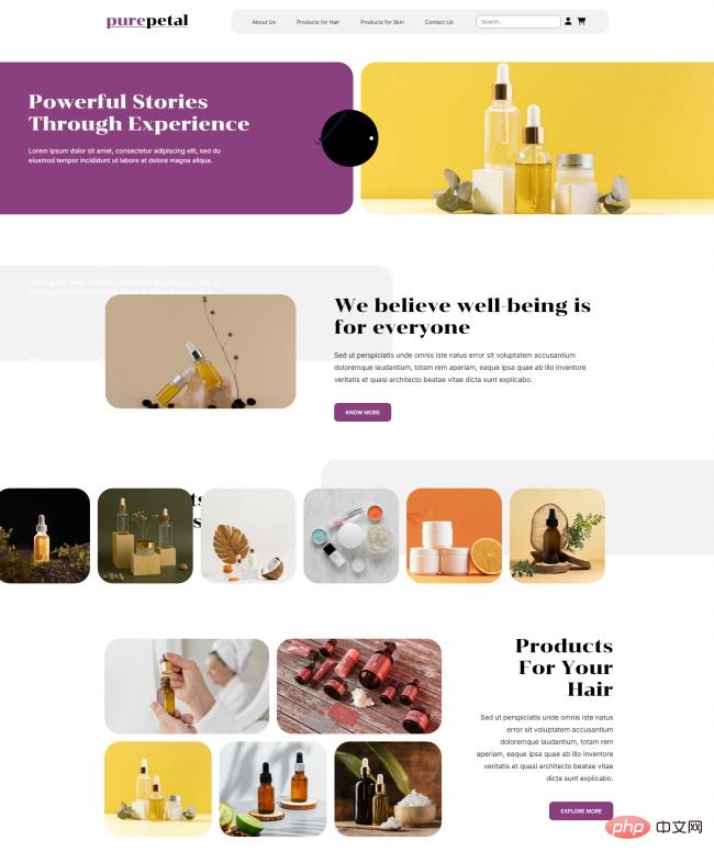 护肤护发产品在线宣传网站模板